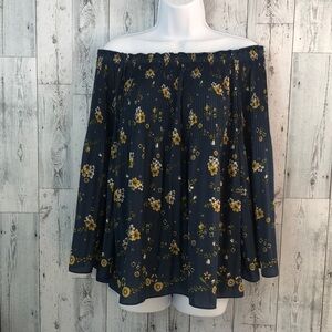 Max Edition Pleated Off Shoulder Wide Sleeves Flowing Blouse Sz: M